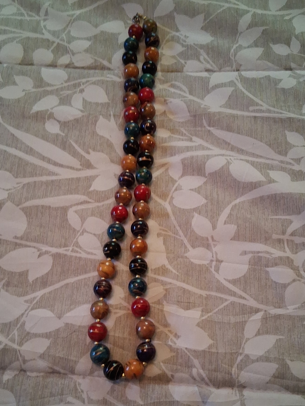 Vintage Multi Color Large Bead Necklace.